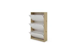 Double scarpiera 3 ribalte rovere artisan/bianca