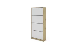 Double scarpiera 4 ribalte rovere artisan/bianca