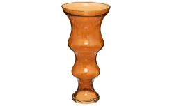 Double vaso in vetro ambra e trasparente h36 cm