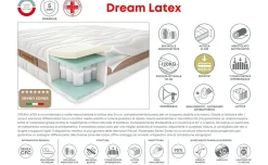 Dream latex materasso singolo 90x190 cm
