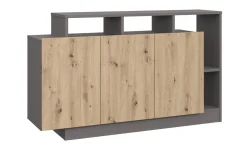 Dublino madia 3 ante in nobilitato grigio e rovere artisan