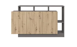 Dublino madia 3 ante in nobilitato grigio e rovere artisan