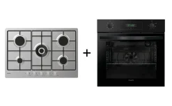 Duetto 75cm Gas + Forno Nero Candy