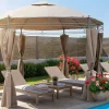 Duna gazebo tortora con teli laterali Ø300 cm