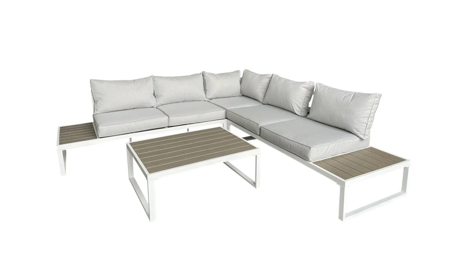 Eden set angolare in alluminio verniciato bianco