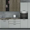 Ego cucina 330 cm colore antracite, grigio sabbia e quercia tartufo