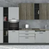 Ego cucina 360 cm colore antracite, grigio sabbia e quercia tartufo