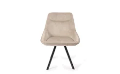 Emily sedia in tessuto effetto velluto beige