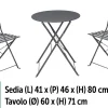 Evan Set tavolino rotondo e 2 sedie, grigio