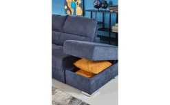 Faenza divano letto angolare in tessuto blu