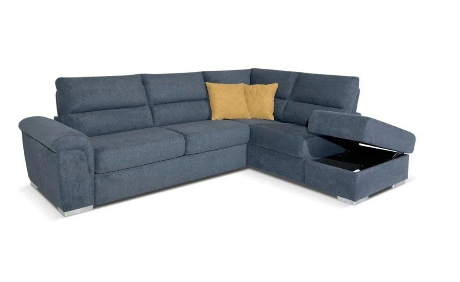 Faenza divano letto angolare in tessuto blu