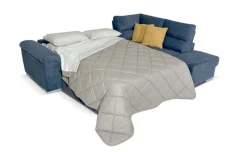 Faenza divano letto angolare in tessuto blu