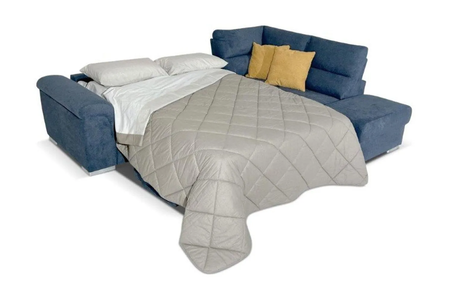 Faenza divano letto angolare in tessuto blu