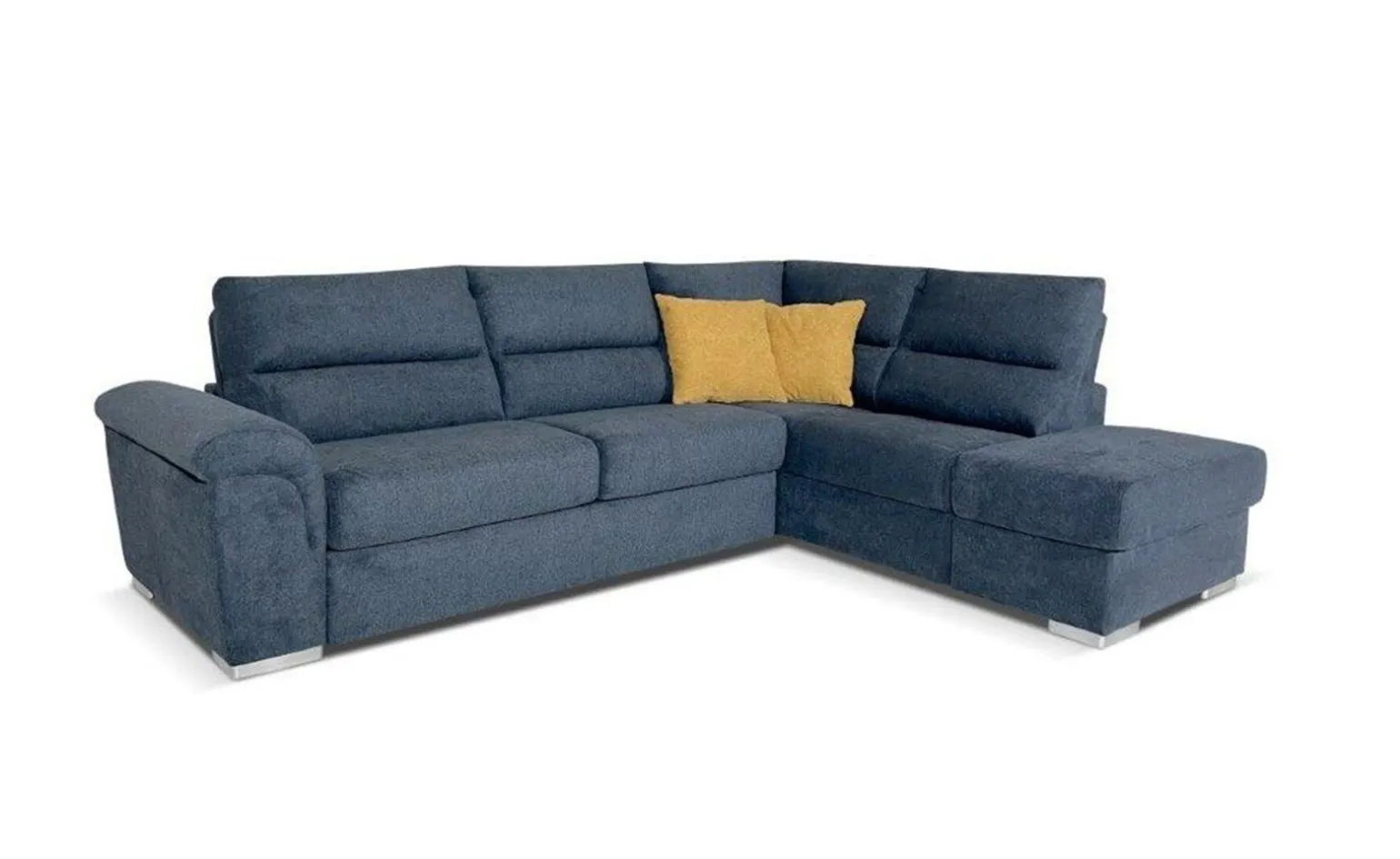 Faenza divano letto angolare in tessuto blu