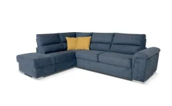 Faenza divano letto angolare in tessuto blu