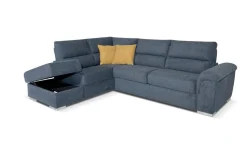 Faenza divano letto angolare in tessuto blu