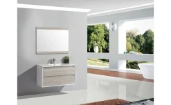 Fara mobile bagno L89,5 cm con specchio rovere grigio