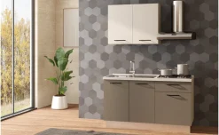 Fast Cucina completa L150 cm Cachemire/Basalt con piano cottura a gas