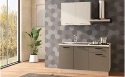 Fast Cucina completa L150 cm Cachemire/Basalt con piano cottura a induzione