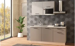 Fast Cucina completa L180 cm con piano cottura a gas e microonde, disponibile in vari colori