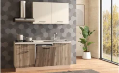 Fast Cucina completa L180 cm con piano cottura a gas e lavastoviglie, disponibile in vari colori