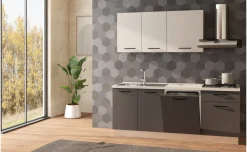 Fast Cucina completa L210 cm con piano cottura a gas e lavastoviglie, disponibile in vari colori