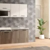 Fast Cucina completa L210 cm con piano cottura a gas, lavastoviglie e microonde, disponibile in vari colori