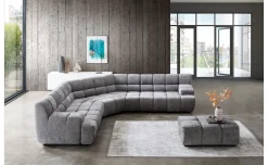 Fellini divano angolare maxi in tessuto grigio