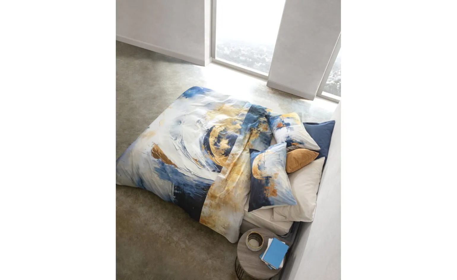 Flower Power Completo letto matrimoniale Moon, 100% cotone