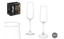 Flute conico in vetro trasparente 250 ml