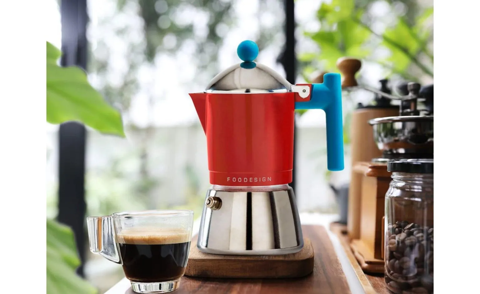 Foodesign Caffettiera Cocca 3 tazze Rossa