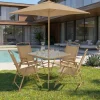 Friends Set tavolo, 4 sedie e ombrellone, sabbia