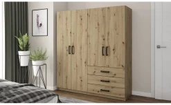 Full 2.0 armadio 4 ante battenti e 3 cassetti artisan