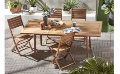Funny tavolo allungabile in legno di acacia color Teak