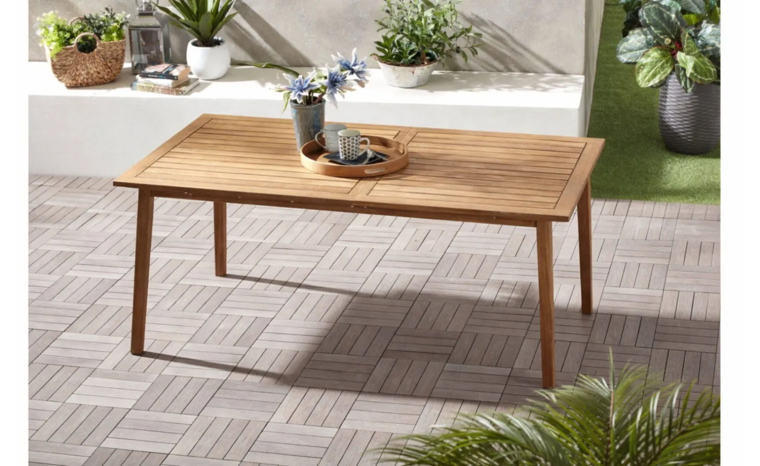 Funny tavolo allungabile in legno di acacia color Teak