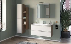 Gaia base con lavabo noce biondo/sabbia L100 cm