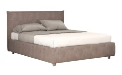 Gaia letto matrimoniale con contenitore in tessuto beige