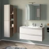 Gaia mobile bagno 100 cm con lavabo, librerie a giorno, colonna e specchiera LED
