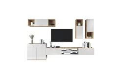 Garda parete soggiorno L290 rovere wotan/bianco laccato