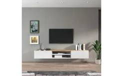 Garda porta tv bianco/rovere wotan L210 cm