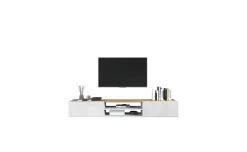 Garda porta tv bianco/rovere wotan L210 cm