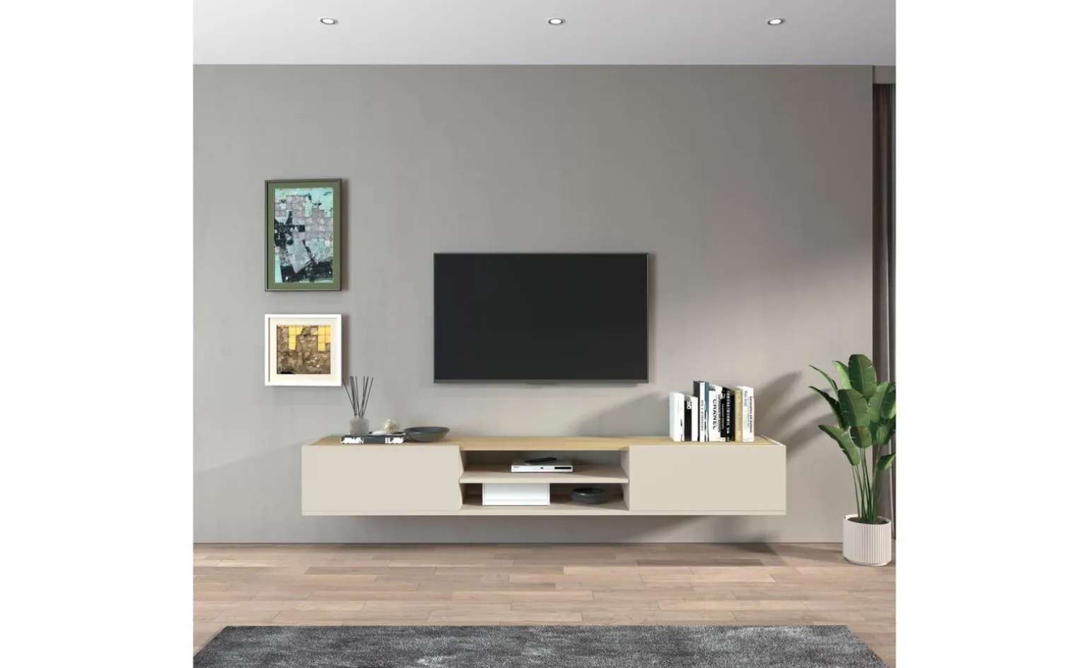 Garda porta tv rovere chopin/cachemire L210 cm