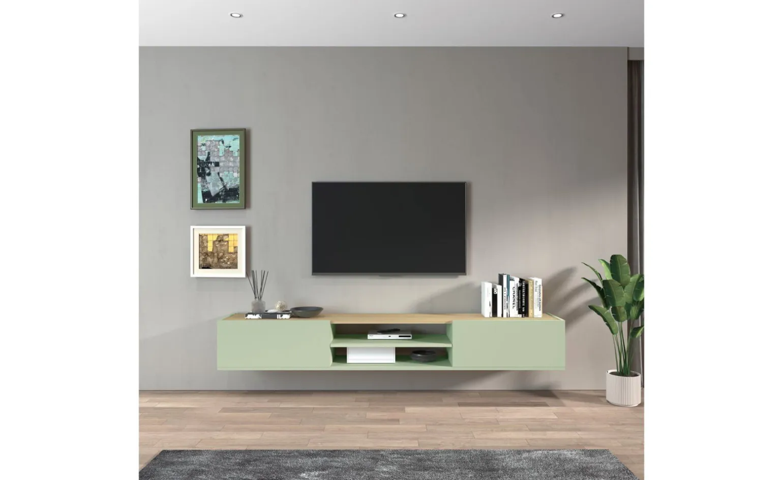 Garda porta tv rovere chopin/salvia L210 cm