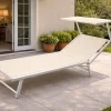 Gardenia lettino mare con parasole grigio 189x61x36 cm