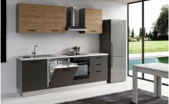 Gilda 2.0 cucina 300 cm cololre portland e rovere cadiz
