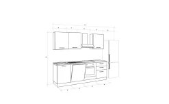 Gilda 2.0 cucina 300 cm cololre portland e rovere cadiz
