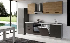 Gilda 2.0 cucina 300 cm cololre portland e rovere cadiz