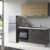 Gilda cucina 150 cm colore cemento scuro e rovere cadiz