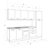 Gilda cucina 270 cm colore cemento scuro e rovere cadiz