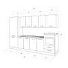 Gilda cucina 315 cm colore cemento scuro e rovere cadiz